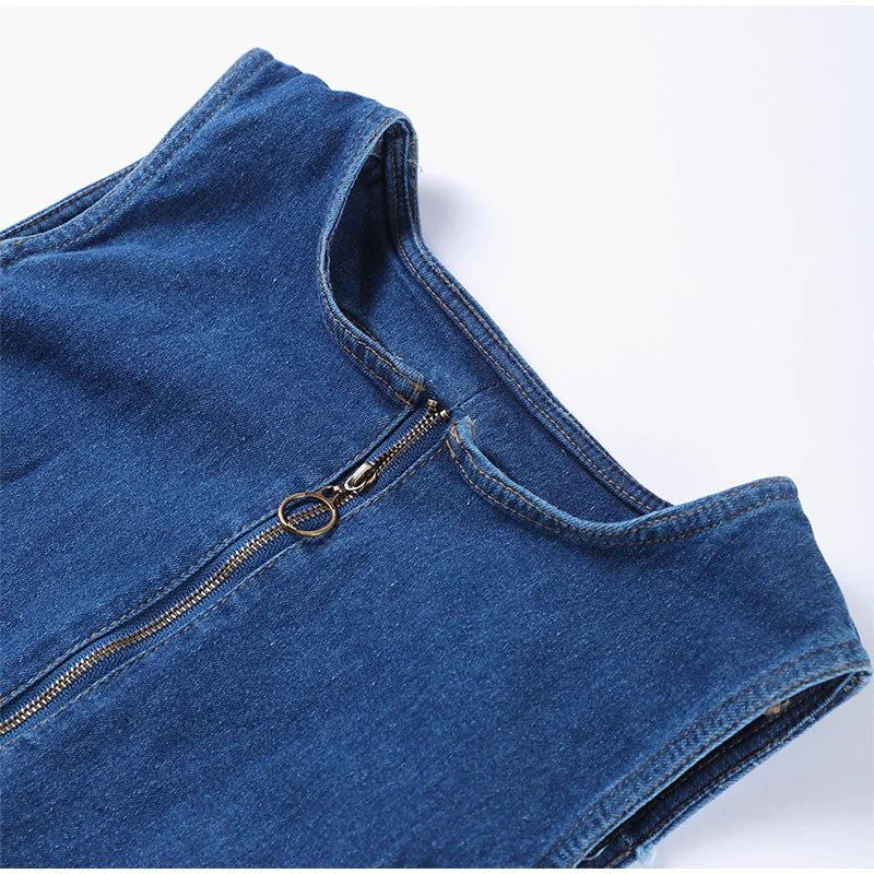 Stella™ | Backless Denim Jumpsuit