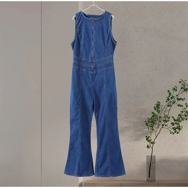 Stella™ | Backless Denim Jumpsuit