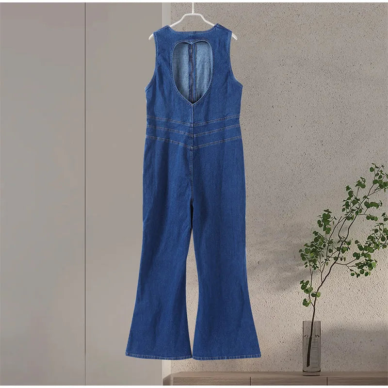 Stella™ | Backless Denim Jumpsuit