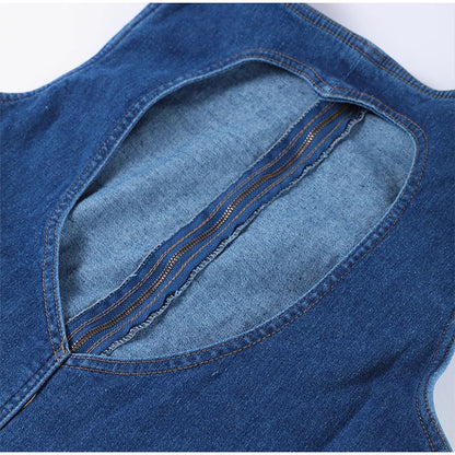 Stella™ | Backless Denim Jumpsuit